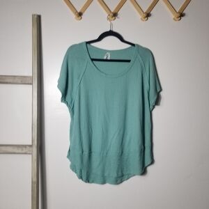 MUDD WOMEN'S TEAL BLOUSE SIZE LARGE